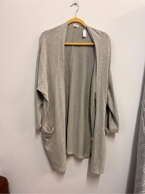 DONNI. Heather Gray Open-Front Women's Cardigan